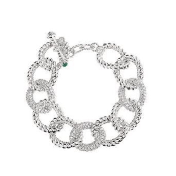 Judith Ripka Limited Edition Sterling Silver and Diamonique Curb Bracelet - Picture 1 of 9